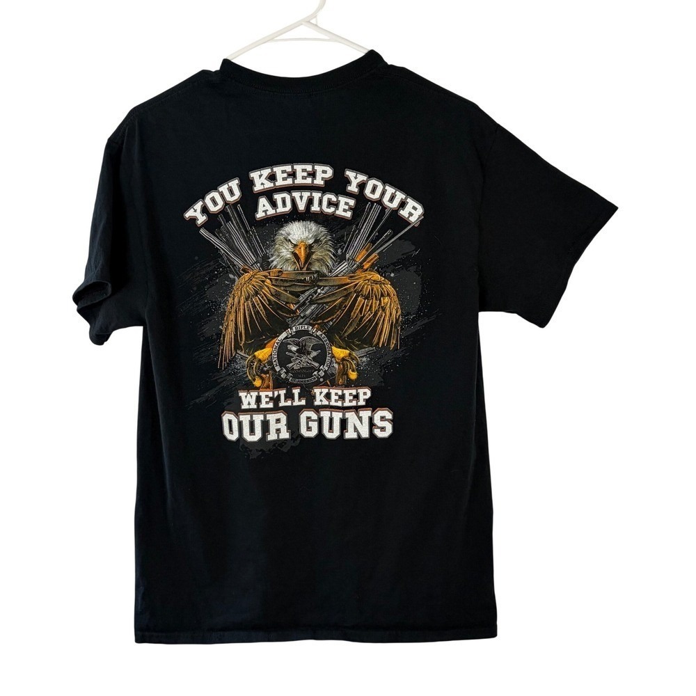 NRA National Rifle Association Keep Our Guns Graphic T-Shirt Black Mens Medium